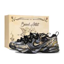 Nike Air Monarch 4 Upės Panardintas Mėnulis, Saulės Kritimas Atsparūs Dilimui Žemi Stori Sportbačiai Unisex Juodi Auksiniai 415445-001(Team445-) 40.5