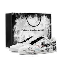 Nike Court Vision 1 White Ink Flow Cushioning Low top Skateboard Shoes Unisex Black DH2987-101(Team309-L) 44.5