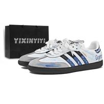 Adidas Originals SAMBA OG Cloud Gap Blue Abrasion Resistant Low top German Army Trainers Unisex Blue B75806(Team1962-LD) 36