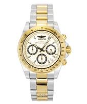 Invicta Speedway Two Tone Stainless Steel Gold Tone Dial Quartz Diver's 14930 200M Men's Watch auksas