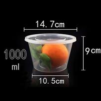 1000ML plastikiniai apvalūs maisto paruošimo indai su dangteliais