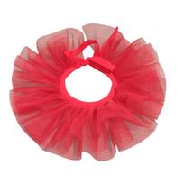 Retro Ruffled Tulle Faux Collar Choker Necklace for Toddler Girls Layered Mesh Neck Ruff Victorian Renaissance Neckwear 1 raudona