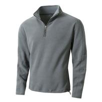Trendy Shaker Standing Collar Semi-Zip Long Sleeve Sweatshirt Casual Solid Color Men Moisture Wicking Comfortable Fit Skin-friendly Breathable Tops S pilka spalva