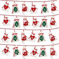11x16 Christmas Advent Countdown Felt Gift Bag with Drawstring