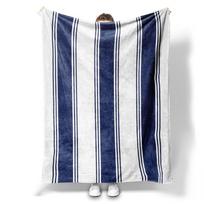 1 vnt. Jūrinio stiliaus pledas – Minimalistinis mėlynos ir baltos spalvos dizainas, Elegantiška namų puošmena sofai ar lovai 80x120cm(31x47inch)