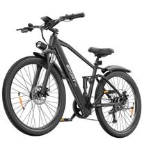 T8S pilnos pakabos elektrinis dviratis, Shimano 7 pavarų, 26 colių ratai juoda