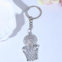 1Pc Basketball Keychain, Metal Hoop Frame Pendant, Cute Bag Decoration for Women, Sports Fan Car Keychain Gift