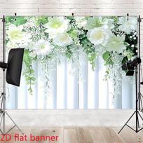 2D White Floral Backdrop Wedding Ceremony & Bridal Shower Photo Background 47.2x31.5inch/120*80cm