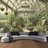 2D Tropical Conservatory Backdrop for Wedding, Bridal Shower and Home Decor 47.2x31.5inch/120*80cm