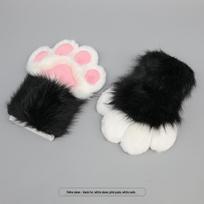 Furry Black & White Cat Costume: Head Mask & Half Costume for Parties, Comic Con, Stage, or Internet Celebrities white