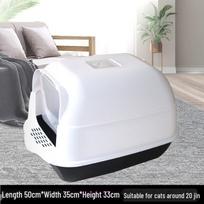 Large Enclosed Cat Litter Box - Splash & Odor Resistant Cat Toilet In Stock With Cat Litter Scoop