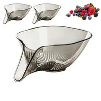 2 Piece Multipurpose Kitchen Strainer Bowl Set PET Material for Washing Draining and Storage of Fruits Vegetables Rice Pasta