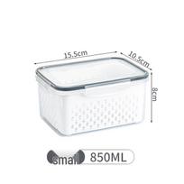 Plastic Kitchen Storage Set: Fruit & Veggie Draining Boxes with Lids for Fridge & Freezer