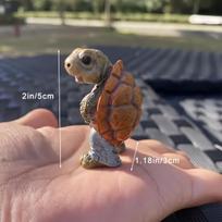 Whimsical Turtle Urinal Statue: Fun garden, bonsai & desk decor. Perfect for outdoor courtyard or home! oranžinė