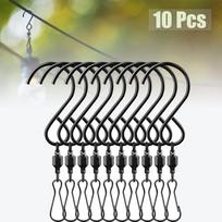 Stainless Steel For Wind Chimes Bird Feeder Plants Pot Solar Light Rotating Organization Hanger Clip Swivel Hook Hanging Hook silver