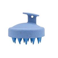 Scratching Comb Massage Brush Hairdressing Tool Hair Wash Brush TPE+Wheat Straw Hair Wash Brush Head Brush Scalp Stop Itch mėlyna