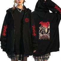 Berserk Anime Men's Fleece-Lined Zip-Up Hoodie Jacket XL