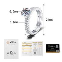 Elegant S925 Sterling Silver Moissanite Ring - Light Luxury Japanese Korean Style Stackable Pave Ring for Women. US Size 7
