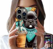 Etui Do Iphone 15 Pro Max - Buldog Coffi Love, Słoneczniki, Psi Case