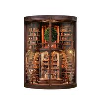 Zinkoo Wisdom Rings DIY 3D Book Nook Puzzle Wooden House with Realistic Details LED Ambient Light 356 Pieces 21x17x14cm 194
