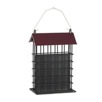 Outdoor Balcony Hanging Bird Feeder Iron Cage Design with Roof and Metal Hook for Easy Suspension Suitable for Various Bird Seeds and Suet Cakes
