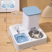 Large Capacity Automatic Pet Feeder 2 in 1 5 Colors Non-Slip Pet Bowl Pet Supplies Portable Pet Integrated Food Bowl mėlyna