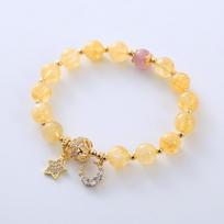 Natural citrine strawberry crystal bracelet Bangles Women Fashion Jewelry accessories Gift geltona