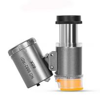 Portable 60X Mini Pocket Microscope LED UV Light Handheld Magnifying Glass Identification Antique Scale Magnifying Glass sidabras