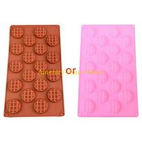 F26C 18 Cavity Silicone Waffle Mold Maker Cake Cookie Chocolate Pan Baking Mould Nons šokoladas