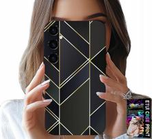 Etui Do Samsung Galaxy A05S - Złote Ramki, Eleganckie Wzory + Szkło