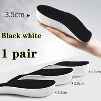 Height Increase Insoles Memory Foam Arch Support for Men Women Shoe Flat Feet Orthopedic Insole Sneakers Heel Lift Care Soft Pad 1.5 cm juoda balta spalva
