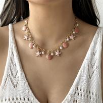 Trendy Enamel Starfish Shell Imitation Pearl Tassel Pendant Necklace For Women Men Bohemian Summer Ocean Beach Choker Jewelry