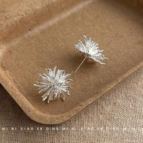 Spring Dandelion Artistic 925 Sterling Silver Needle Stud Earrings