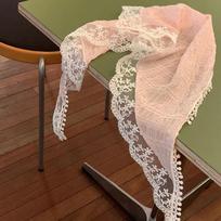 Fashion Lace Headscarf Triangular French Pastoral Style Headband Towel Fringe Headband Women rožinė