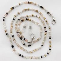 1pc Vintage with 2 Silicone Buckle Beaded Glasses Chain Eye Wear Accessories Non-slip Glasses Strap Neck Lanyard Women Men