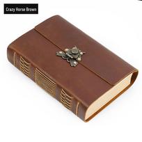 Handmade European Style Cowhide Sketchbook & Diary – Retro Traveler's Line-Bound Notebook arklio odos rudos spalvos