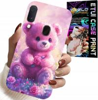 Etui Do Samsung Galaxy A20E - Słodki Miś Na Różowym Tle, Case + Szkło