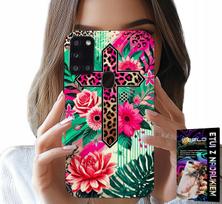 Etui Do Samsung Galaxy A21S - Krzyż, Róża Chrześcijaństwo Jezus Plecki