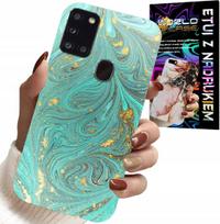 Etui Do Samsung Galaxy A21S - Marmurkowe Wzory + Szkło Hartowane