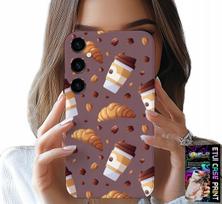 Etui Do Samsung Galaxy M15 5G - Case Z Kawą Rogalikami I Ziarnami W Tle
