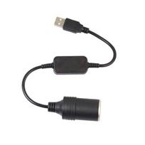 1pc Car Converter Adapter Wired Controller USB Port To 12V Cigarette Lighter Socket Female Power Cord for Power Bank juoda