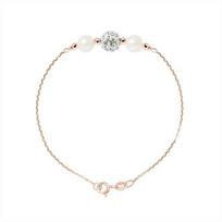 Bracelet - LOVA LOLA VAN DER KEEN - Perles d'Eau Douce - Argent Massif 925 - Longueur 18 cm - Cristal balta