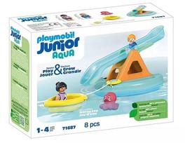 Vandens žaidimas Playmobil Junior Aqua Water Seesaw With Boat 71687, įvairių spalvų, 8 vnt.