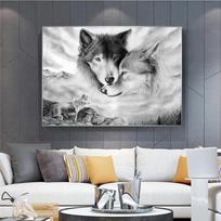 Vilko paveikslai ant drobės Gyvūnų rašto kabinami paveikslai namams, svetainei, miegamajam, sienų dekoras, plakatas ir spaudinys 20x30cm