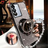 Shockproof Transparent Plating Crystal Bracelet Magsafe Phone Holder Case For Samsung Galaxy A15 A25 A35 A55 A14 A24 A34 A54 5G A55 5G juoda