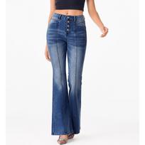 Ladies' Retro Straight Leg High Waisted Jeans L