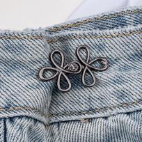 Reusable Flower Waist Button Fastener Adjustable Metal Jeans Buttons Waist Tightener Detachable Seamless Button for Pants Skirts 21mmx33mm juoda