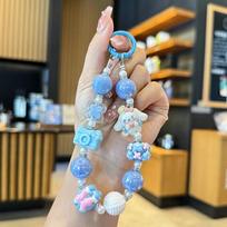 Sanrio Hello Kitty Kuromi Melody Cinnamorol Phone Chain Keychain Bag Pendant Charms Backpack Decoration Gifts hand drawn bead