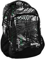 Mokyklinė kuprinė Paso BeUniq Cyber Pixel, balta sp./juoda sp./žalia sp., 30 cm x 18 cm x 41 cm