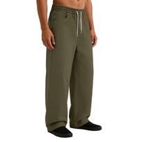 Men's Casual Stretch Waist Drawstring Straight-Leg Pants L armijos žalia spalva